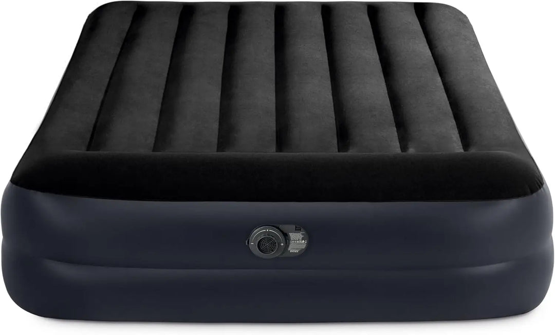 Intex Airbed Inflatable Double Mattress With Bulit In Electric Pump,152 X 203 X 42 Cm, 64124, Black, Durabeam Queen Pillow Rest Airbed W/E.Pump152X203X42, 64124