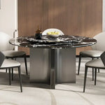 Load image into Gallery viewer, Intimate Design Elegant Luxury Style Marble Top Round Dining Table - Black