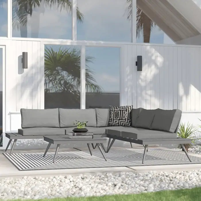 Jarin Outdoor Furniture Set 4 Seating , Aluminium Frame | Coffee Table Included