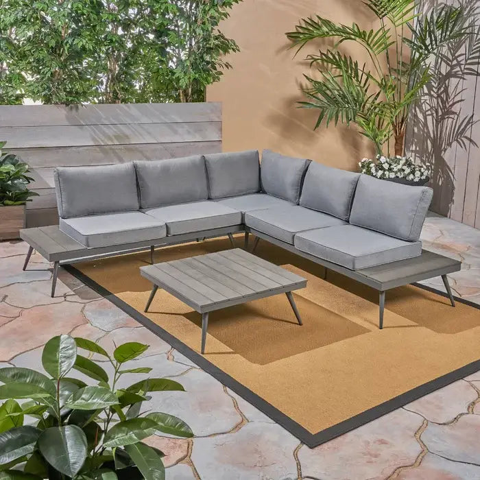 Jarin Outdoor Furniture Set 4 Seating , Aluminium Frame | Coffee Table Included
