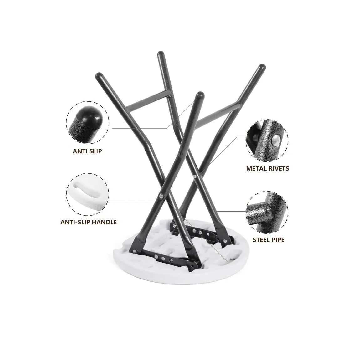 Jilphar Furniture Metal and Plastic Folding Small Stool JP1239-GCC Home Center