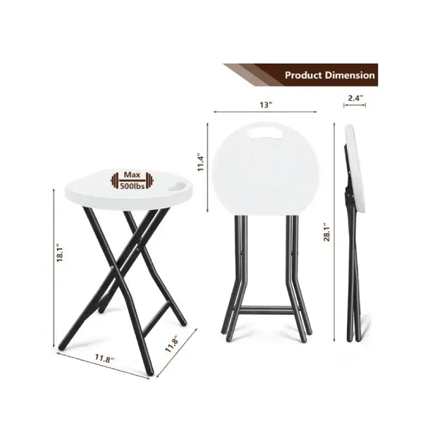 Jilphar Furniture Metal and Plastic Folding Small Stool JP1239-GCC Home Center