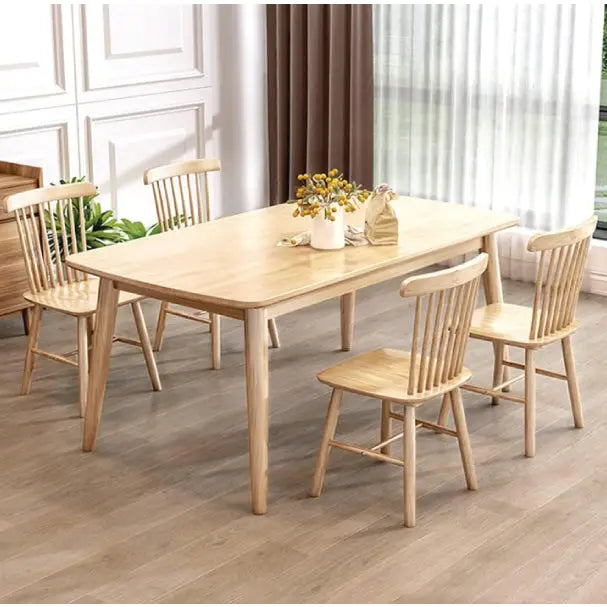 Jilphar Furniture Oiled Walnut Wood Spindle Back Dining Chairs JP1308 only(1 piece chair)-GCC Home Center