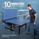 Load image into Gallery viewer, JOOLA Inside - Professional MDF Indoor Table Tennis Table with Quick Clamp Ping Pong Net and Post Set - 10 Minute Easy Assembly - Ping Pong Table with Single Player Playback Mode