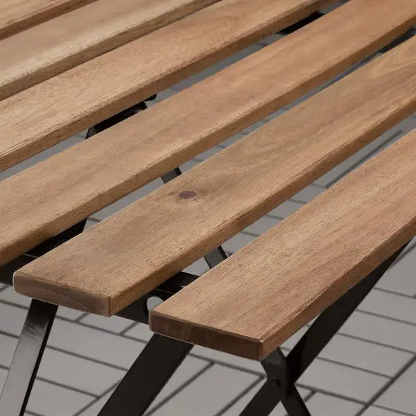 Kanhome Modern Outdoor Steel Wood Bistro Table Coffee Table From Vietnam for Dining Kitchen & Apartment Garden Metal Table