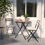 Load image into Gallery viewer, Kanhome Modern Outdoor Steel Wood Bistro Table Coffee Table From Vietnam for Dining Kitchen &amp; Apartment Garden Metal Table