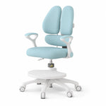 Load image into Gallery viewer, Kids Desk Chair with Armrests Footrest, Adjustable Height Study Chair with Arms &amp; Wheels Ergonomic Student Swivel Rolling Task Chair for Boys Girls, Home Bedroom School, Blue
