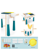 Load image into Gallery viewer, Kids Multi-Functional Building Block Table and 2 Chairs Set,Activity Table with 502 Pcs Building Blocks, Water/Sand/Play/Dinning Table for Toddlers