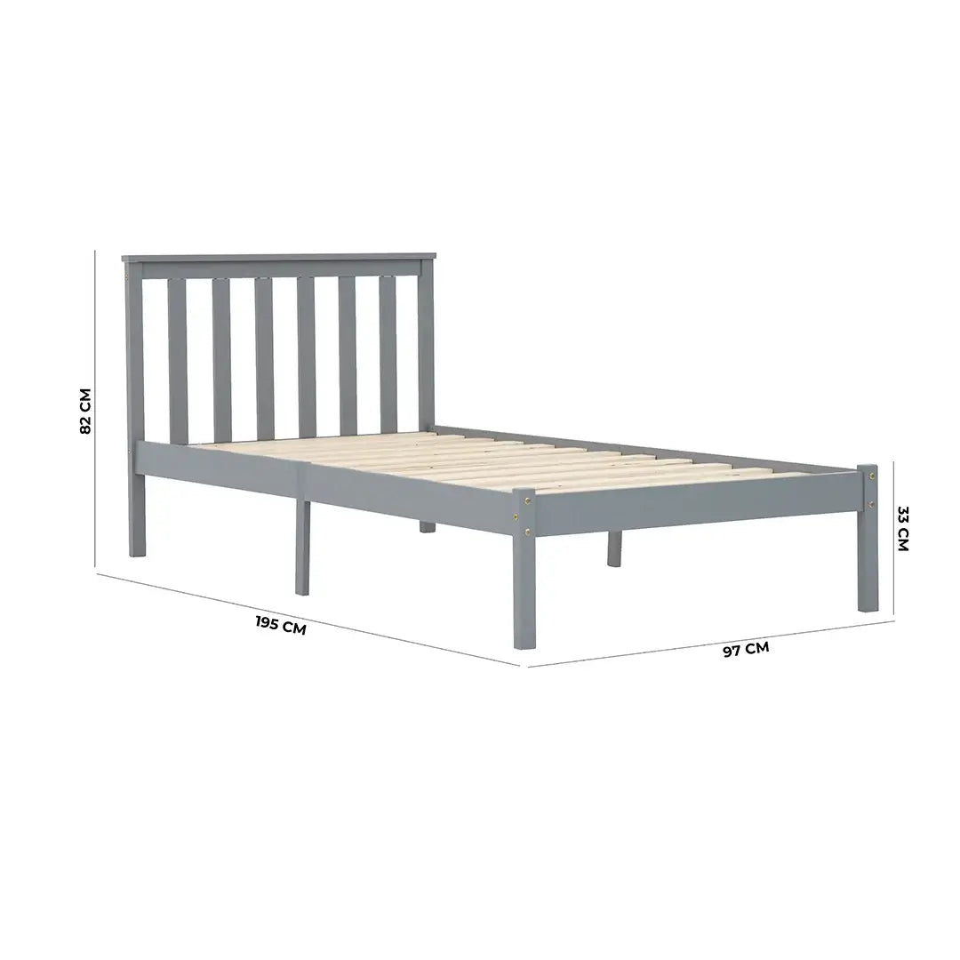Kids Single Bed, Urban Style Painted Pinewood Bed