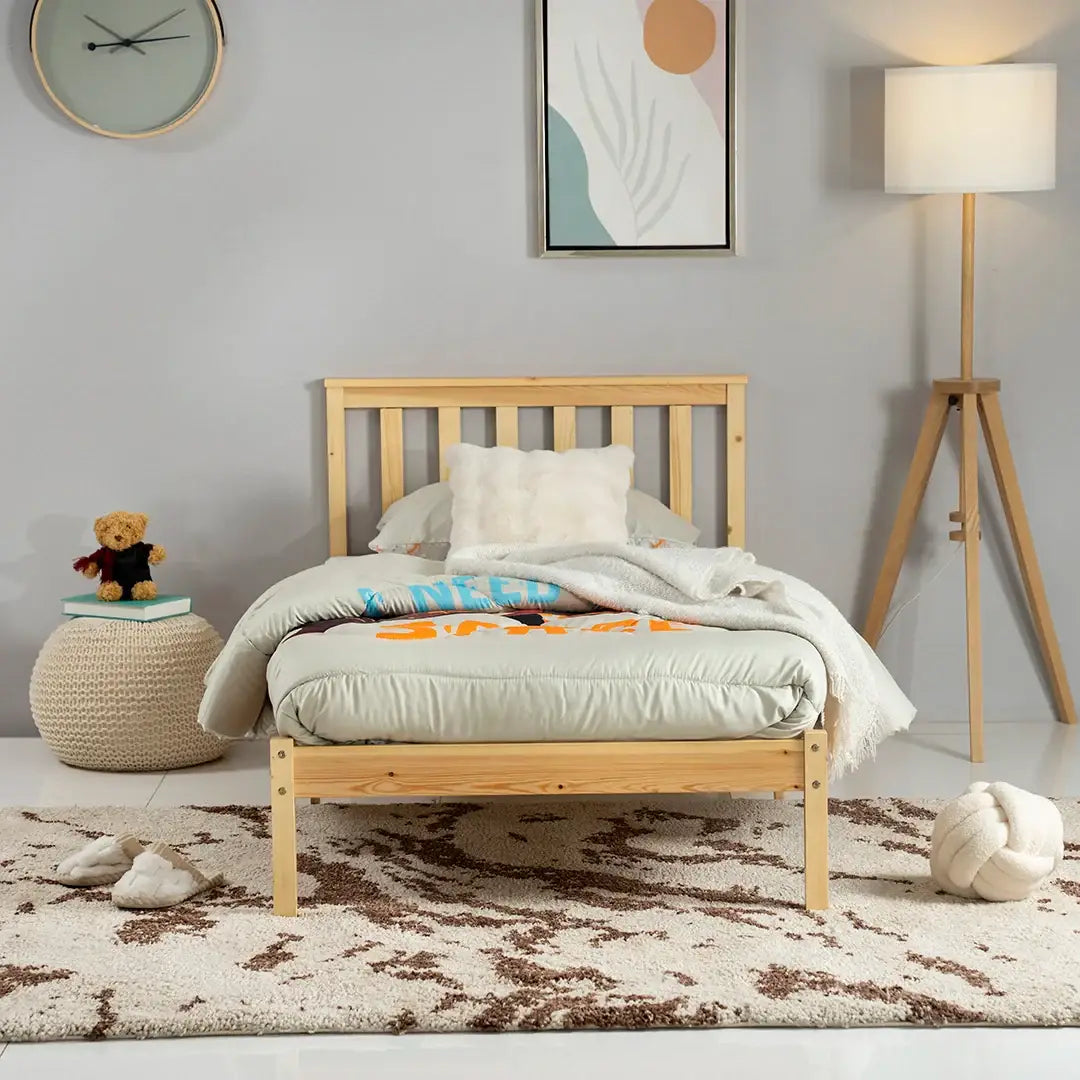 Kids Single Bed, Urban Style Painted Pinewood Bed