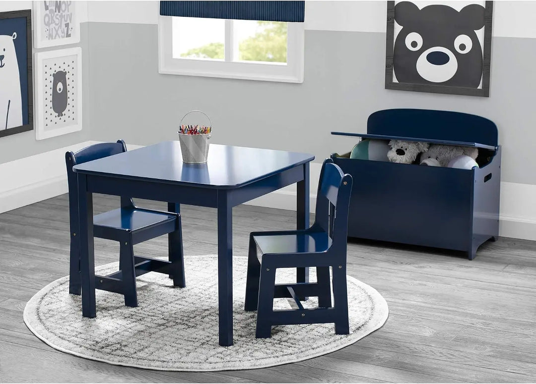 Kids Wood Table and Chair Set – 2 Chairs Included - Ideal for Arts Crafts ,Snack Time ,Homeschooling ,Homework and More