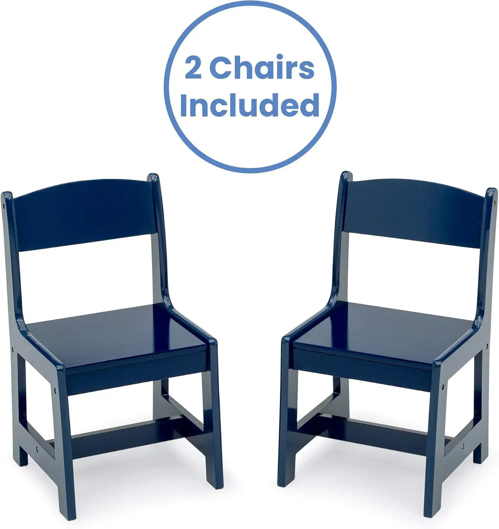 Kids Wood Table and Chair Set – 2 Chairs Included - Ideal for Arts Crafts ,Snack Time ,Homeschooling ,Homework and More