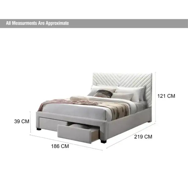 King Bed – Ivory (180×200 cm)