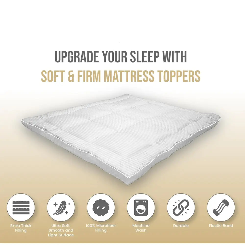 King Size Waterproof Microfiber Mattress Topper – Soft, Breathable, and Machine Washable-GCC Home Center