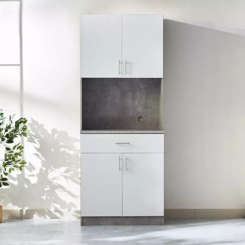 Kitchen Cabinet, Tall Bar Cabinet with Drawer & Shelves