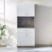 Kitchen Cabinet, Tall Bar Cabinet with Drawer & Shelves
