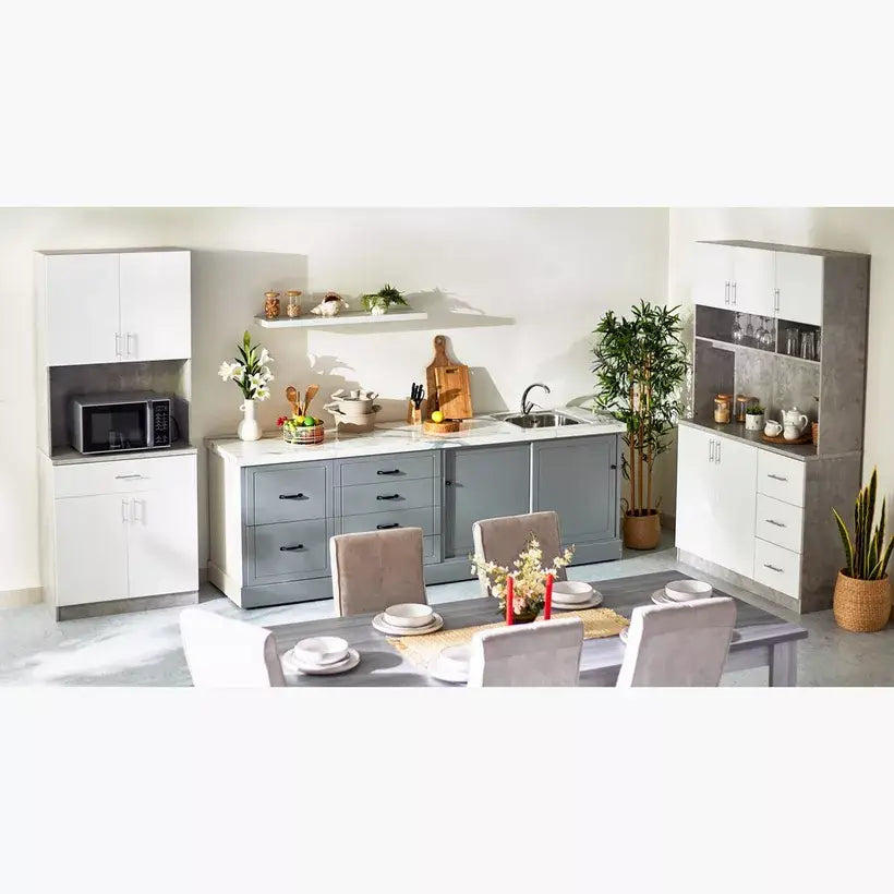 Kitchen Cabinet, Tall Bar Cabinet with Drawer & Shelves