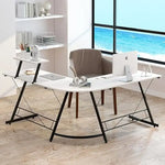 Load image into Gallery viewer, L-Shaped Gaming Desk – Ergonomic K-Shaped Computer Desk for Home Office