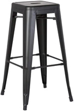 Load image into Gallery viewer, LANNY 76CM Metal Bar Stools High Backless Stools Bar Height Stools Patio Furniture Indoor/Outdoor Stackable Kitchen Stools Dining Chair (Matt Black)-GCC Home Center
