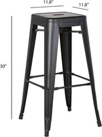 Load image into Gallery viewer, LANNY 76CM Metal Bar Stools High Backless Stools Bar Height Stools Patio Furniture Indoor/Outdoor Stackable Kitchen Stools Dining Chair (Matt Black)-GCC Home Center