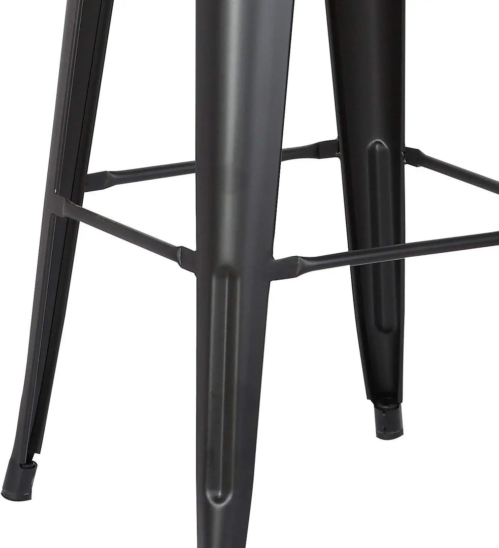 LANNY 76CM Metal Bar Stools High Backless Stools Bar Height Stools Patio Furniture Indoor/Outdoor Stackable Kitchen Stools Dining Chair (Matt Black)-GCC Home Center