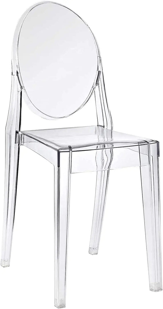 LANNY Casper Modern Acrylic Stacking Kitchen and Dining Room Chair in Clear - Fully Assembled (Arm Chair)-GCC Home Center