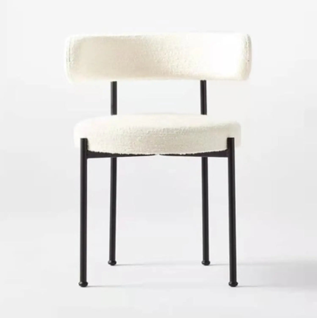 LANNY Dining Room/Restaurant Chair/Hotel chair/Office Visitor Chair/Modern Medium Back Luxury Lamb Wool Chair SZ813 (off white)-GCC Home Center