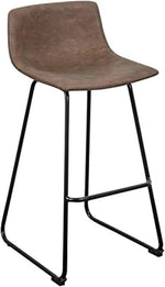 Load image into Gallery viewer, LANNY Leather Bar Stools Brown Office Cocktail High Chair Height for Pub Coffee Home Dinning Kitchen T10002 with Back and Footrest Modern-GCC Home Center
