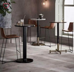 Load image into Gallery viewer, LANNY Leather Bar Stools Brown Office Cocktail High Chair Height for Pub Coffee Home Dinning Kitchen T10002 with Back and Footrest Modern-GCC Home Center