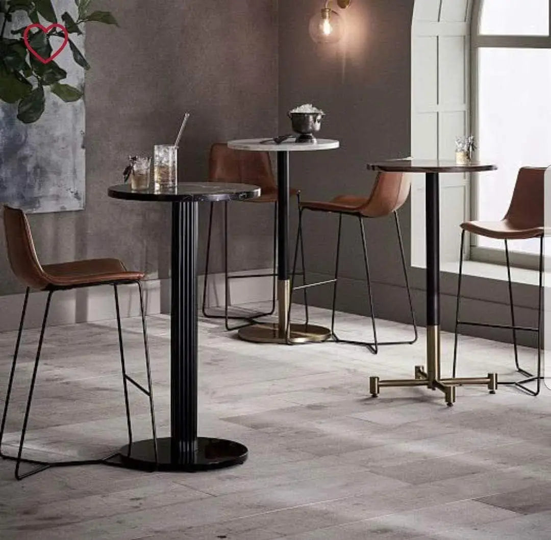 LANNY Leather Bar Stools Brown Office Cocktail High Chair Height for Pub Coffee Home Dinning Kitchen T10002 with Back and Footrest Modern-GCC Home Center
