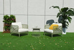 Load image into Gallery viewer, LANNY Set of 3 Pieces Green Patio Sofa Bundle with Tea Table Outdoor Plastic Coach Set Modern Porch Lawn Chairs with Coffee Table for Home and Balcony F8136C2-GCC Home Center