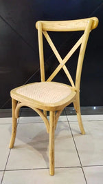 Load image into Gallery viewer, LANNY Stackable Solid Wood Dining Chair for Kitchen,Bistro,Resteraunt in Brown Color with Rattan Seat (Light Brown, 1)-GCC Home Center