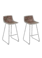 Load image into Gallery viewer, LANNY Velvet Grey Bar Stools Set of 2 Grey Office Cocktail High Chair Height for Pub Coffee Home Dinning Kitchen T1025 with Back and Footrest Modern (Grey Velvet)-GCC Home Center