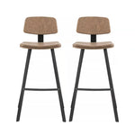 Load image into Gallery viewer, LANNY Velvet Grey Bar Stools Set of 2 Grey Office Cocktail High Chair Height for Pub Coffee Home Dinning Kitchen T1025 with Back and Footrest Modern (Grey Velvet)-GCC Home Center