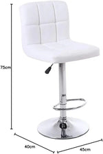 Load image into Gallery viewer, LANNY White Color PU Leather Barstool High Chair for Kitchen Bar Shop, Adjustable Height Up and Down Office Furniture-GCC Home Center