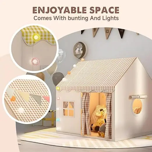 Large Kids Tent House Indoor/Outdoor, Toddler Play Tent With Birthday Party Decoration-GCC Home Center
