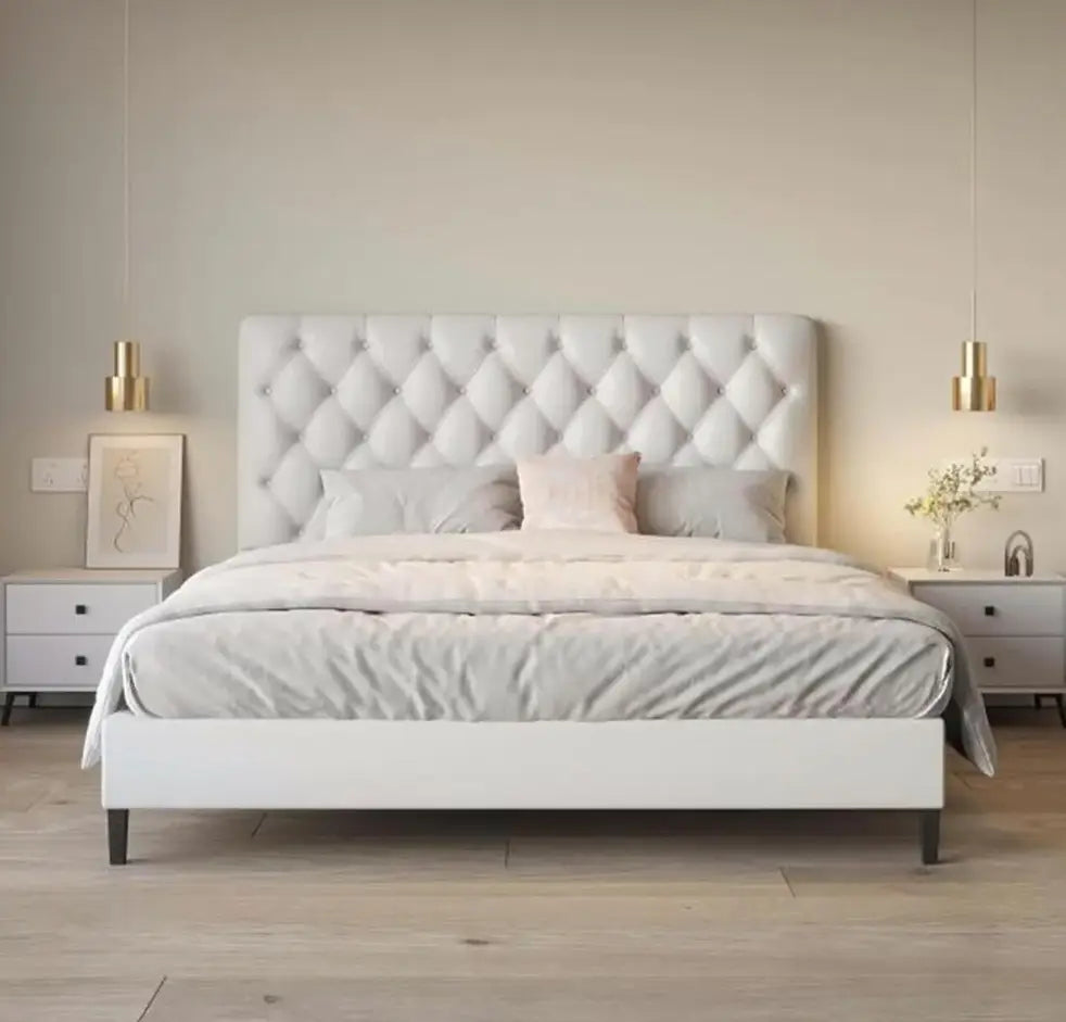 Lerlan Modern Headboard Bed Frame-GCC Home Center