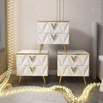 Load image into Gallery viewer, Light Bedside Table with Nordic net ins, Bedside Table with Storage Drawers-GCC Home Center