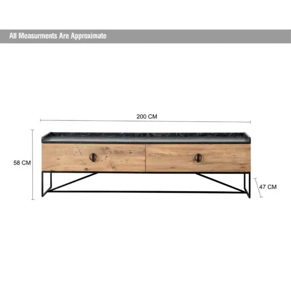 Loft TV Cabinet – Black Top