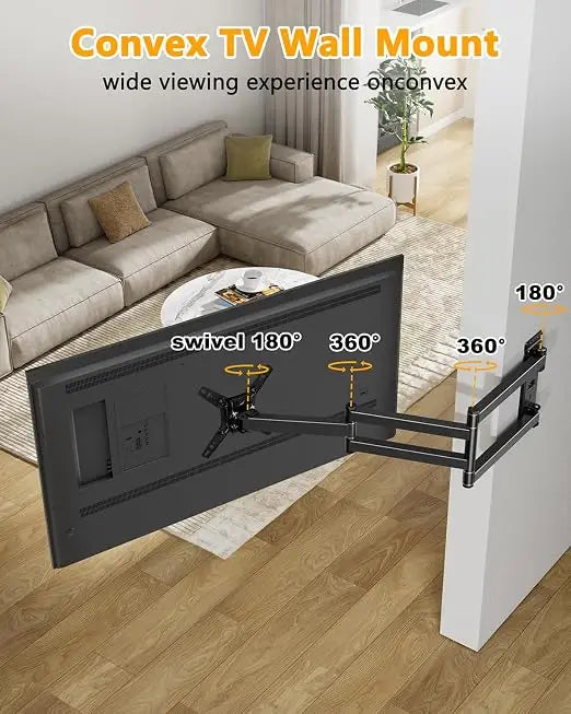 Long Arm Corner TV Monitor Wall Mount with 40.78" Extension for Most 13-43inch TVs Monitors, Full Motion Articulating Triple Arm Foldable, Max VESA 200x200mm, Vertical TV Mount