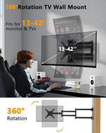 Load image into Gallery viewer, Long Arm Corner TV Monitor Wall Mount with 40.78" Extension for Most 13-43inch TVs Monitors, Full Motion Articulating Triple Arm Foldable, Max VESA 200x200mm, Vertical TV Mount
