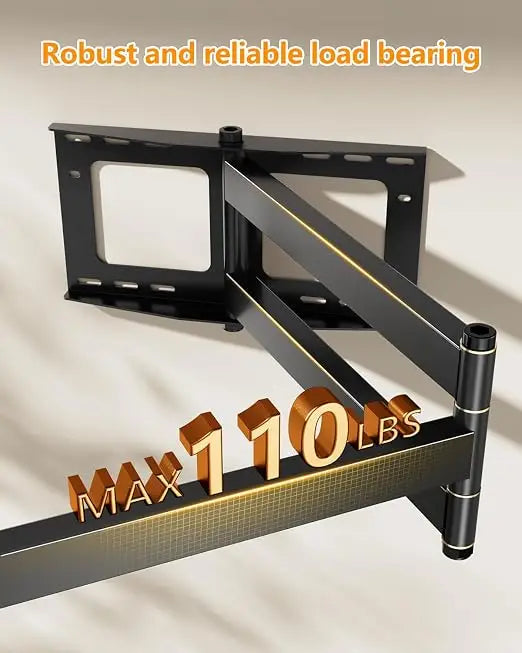 Long Arm TV Mount Full Motion TV Bracket with 42 inch Long Extension Articulating TV Wall Mount for 37 to 80 Inch Flat/Curve TVs, VESA 600x400mm Compatible, Holds up to 100 lbs | Extra Long Arm Extendable TV Mount