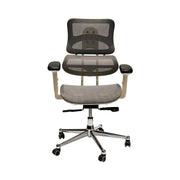 Low Back Medicated Office Chair With Lumbar Support And Height Adjustable - Grey-GCC Home Center