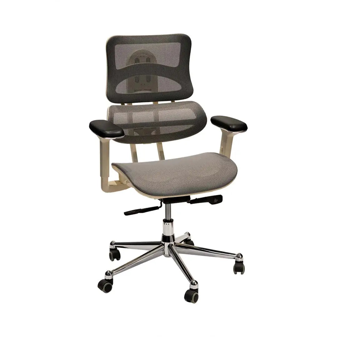 Low Back Medicated Office Chair With Lumbar Support And Height Adjustable - Grey-GCC Home Center