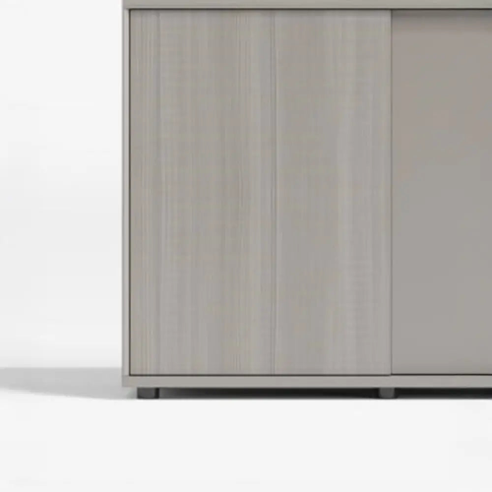 Low Office Cabinet With Metal Handles, 2-Door And 2-Shelves For Storage - White Oak-GCC Home Center