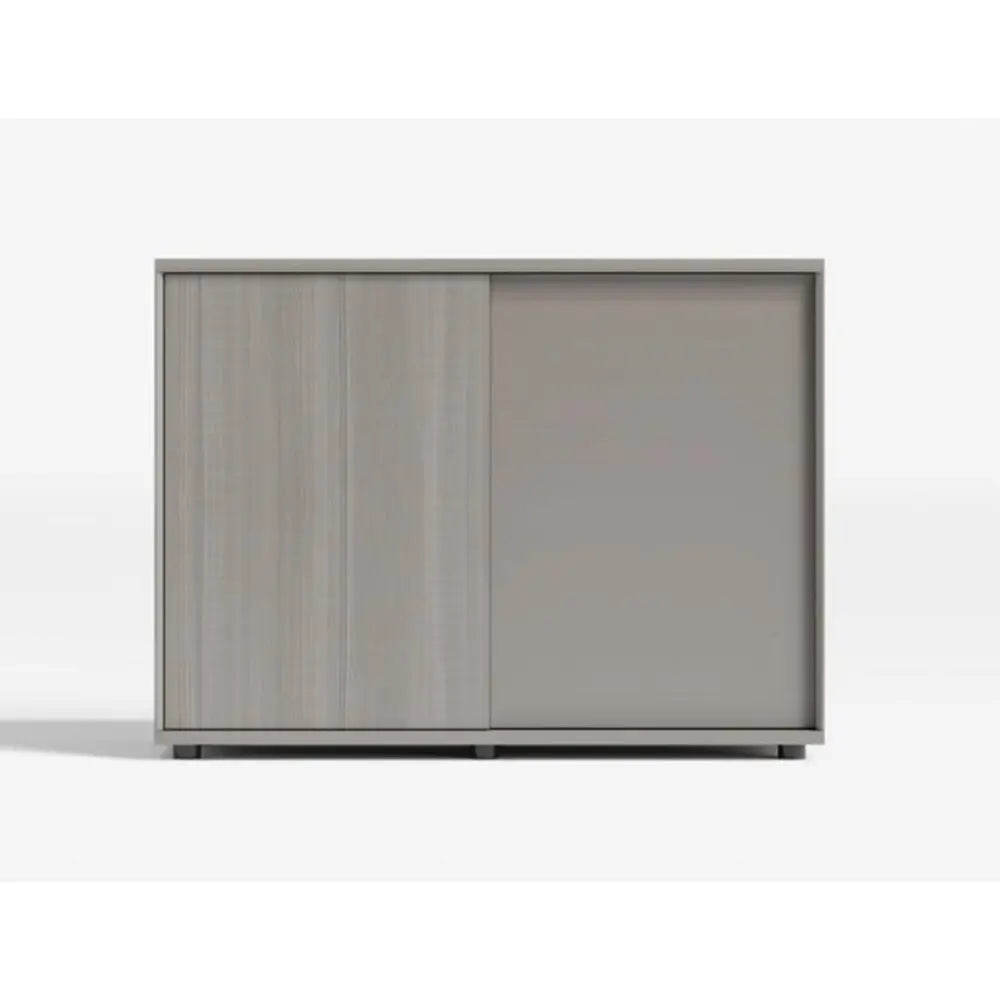 Low Office Cabinet With Metal Handles, 2-Door And 2-Shelves For Storage - White Oak-GCC Home Center
