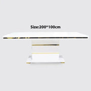 Luxe White & Gold Modern Dining Table - Capacity 6–8 people