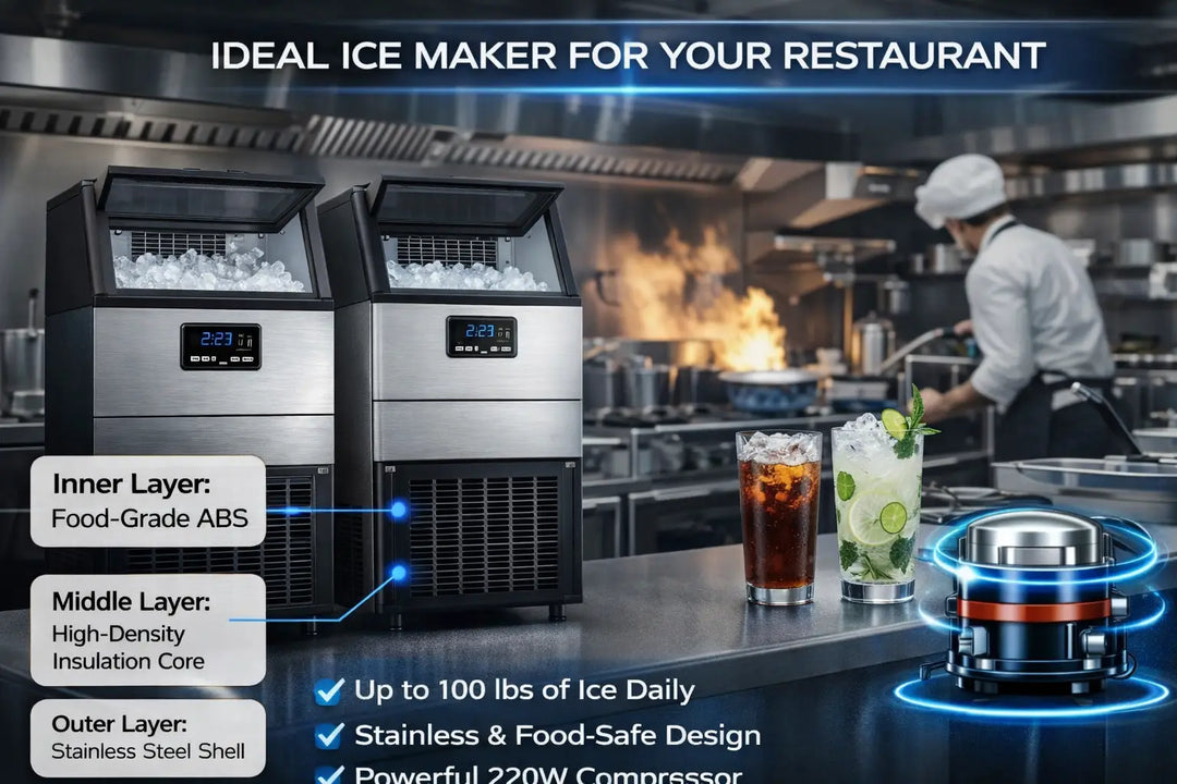 Arabian Mall Commercial Ice Maker Machine with Self-Clean (60-80KG/24H