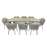 Load image into Gallery viewer, Luxurious Aluminum Frame WPC 8-Seater Outdoor Dining Set with Cushions for Balcony and Backyard-GCC Home Center