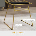 Load image into Gallery viewer, HOMCOM Luxurious Dining Chairs Set of 2, Metal Wire Kitchen Chair with Removable Velvet-feel Cushion, Cut-out Back and Steel Frame for Dining Room, Gold Tone